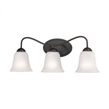 Thomas Conway 3-Light Vanity Light in Oil Rubbed Bronze with White Glass 1253BB/10